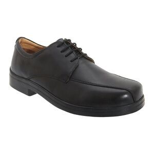 Roamers Mens XXX Extra Wide 4 Eye Lace up Tramline Gibson Formal Work Shoes / Bl